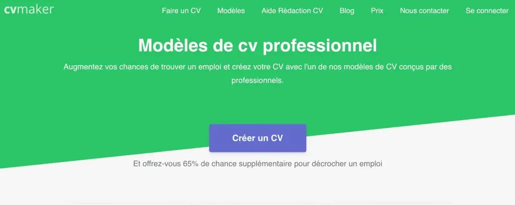 image du logiciel de CV CV Maker