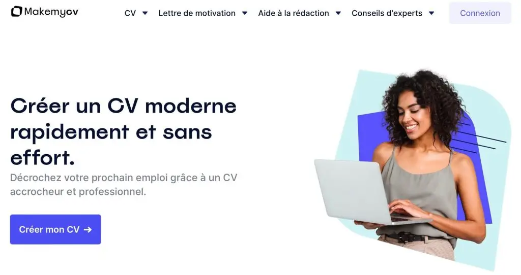 image du logiciel de CV makemycv