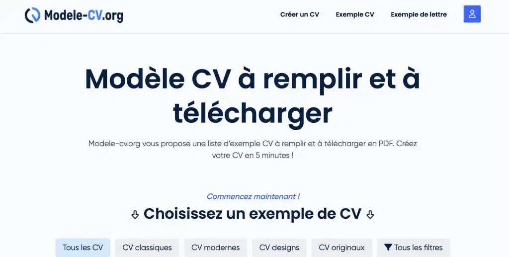 image du logiciel modèles cv.org