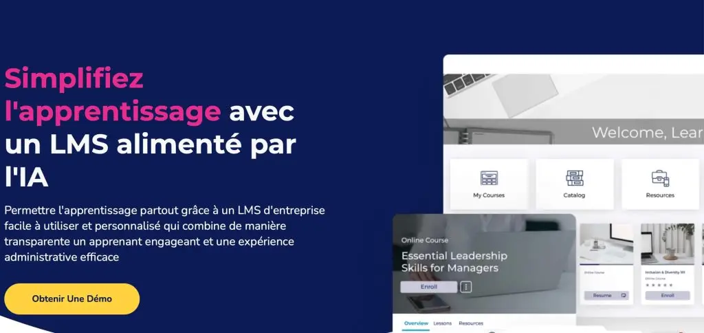 image du logiciel de formation  Absorb LMS