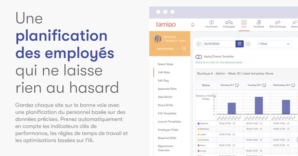 image du logiciel de planning tamigo