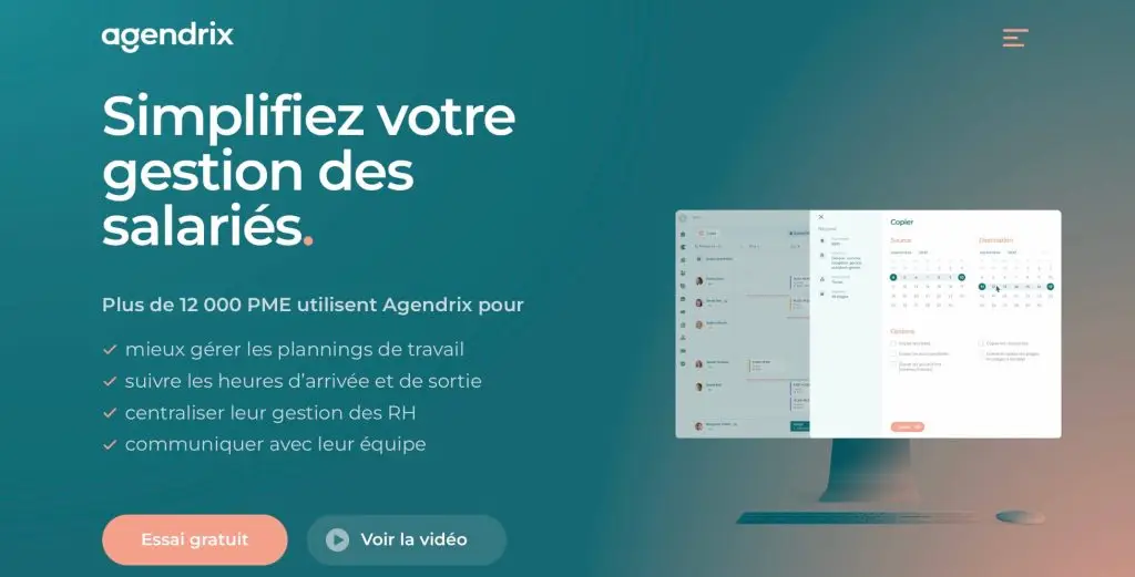 image du logiciel de pointeuse agendrix