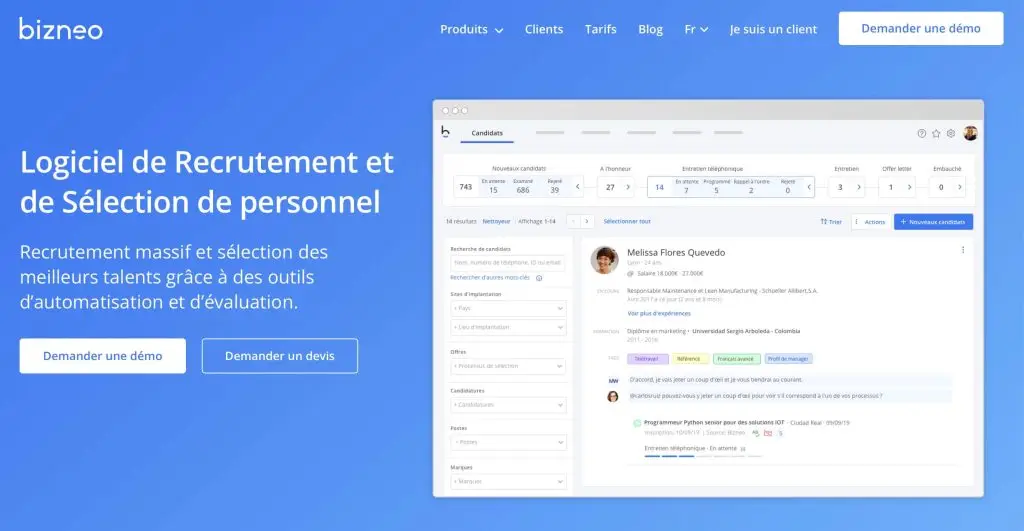 image du logiciel de recrutement de Biznéo