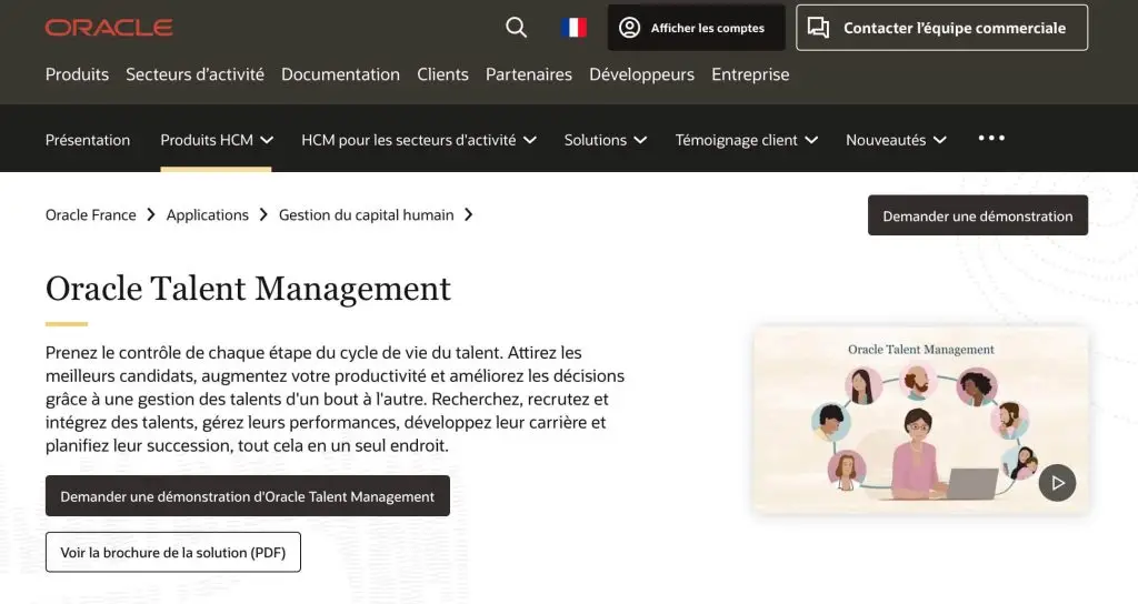 logiciel de gestion des talents Oracle Talent Management