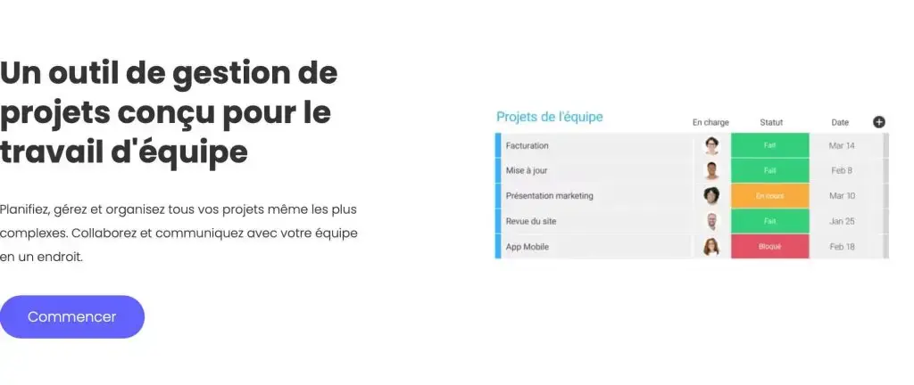 image du logiciel de planning gratuit monday