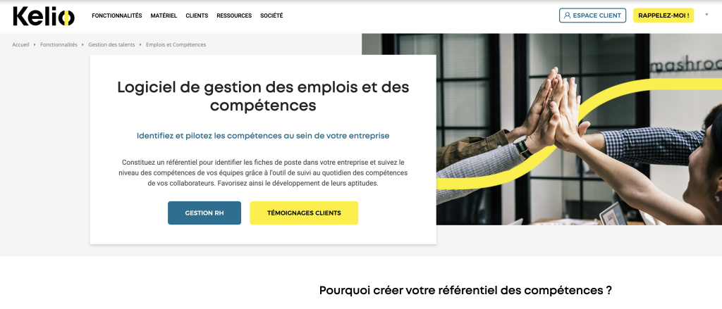 image du logiciel de gestion des compétences de kelio