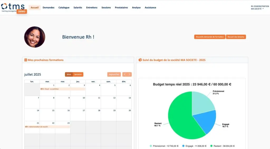 image du logiciel de formation TMS