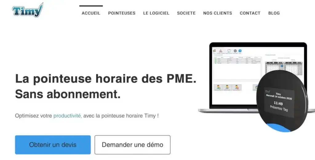 timy logiciel de pointeuse horaire