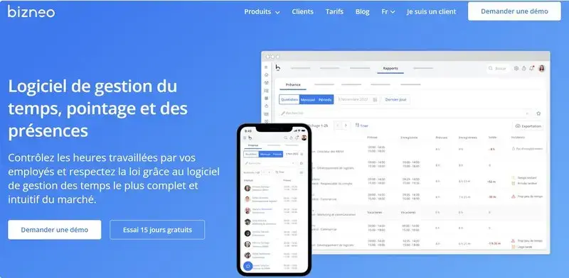 image logiciel gestion du temps bizneo