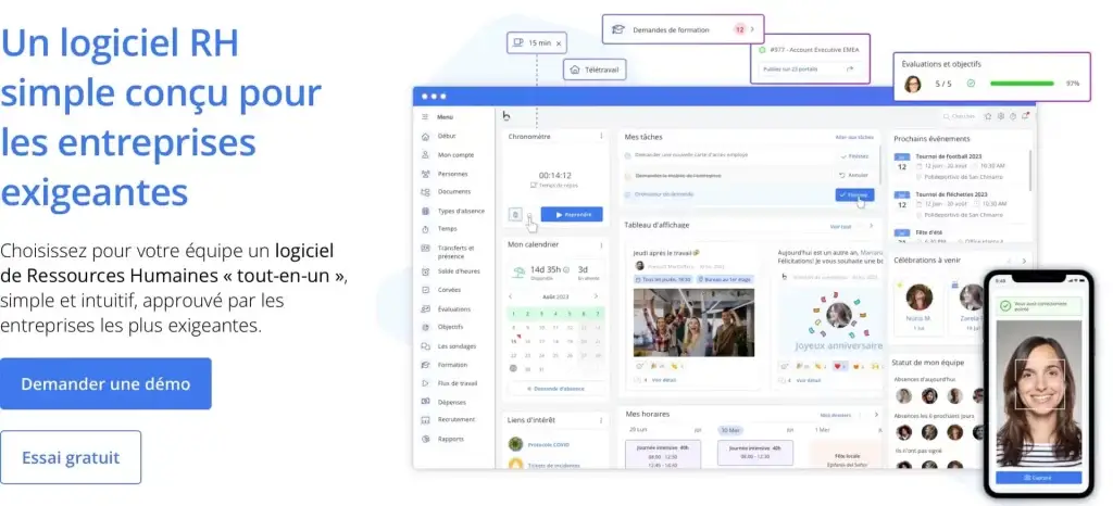 image du logiciel de gestion RH Bizeneo