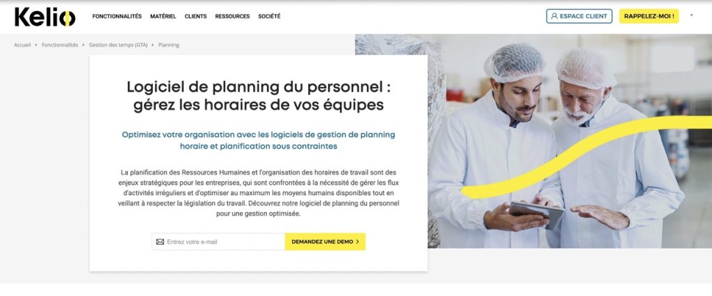 image du logiciel de planification de kelio