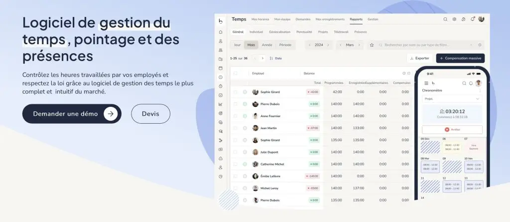 image du logiciel de gestion des congés bizneo