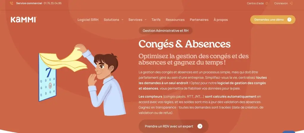image du logiciel de gestion des congés et absences de Kammi