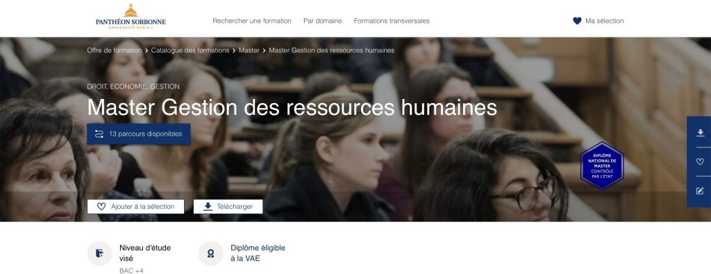 image du master RH en laternance pantheon Sorbonne