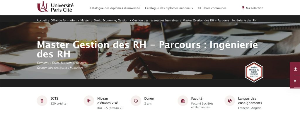 image du master RH en alternance de Paris Cité