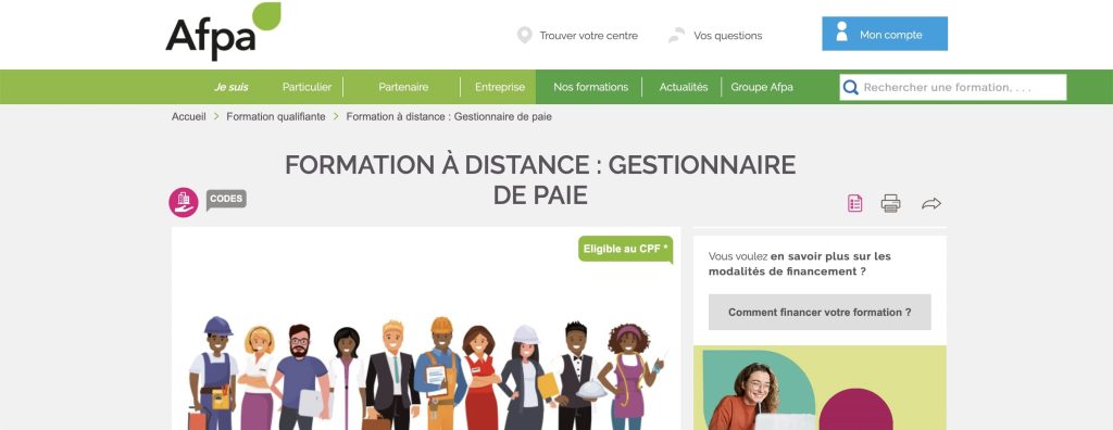 image de la formation gestionnaire de paie à distance de l'AFPA