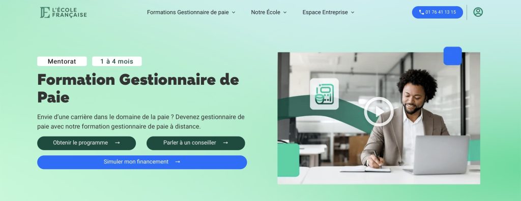 image de la formation gestionnaire de paie à distance de l'école française
