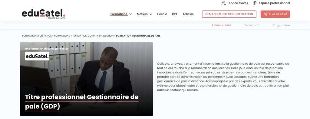 image de la formation gestionnaire de paie à distance d'educatel