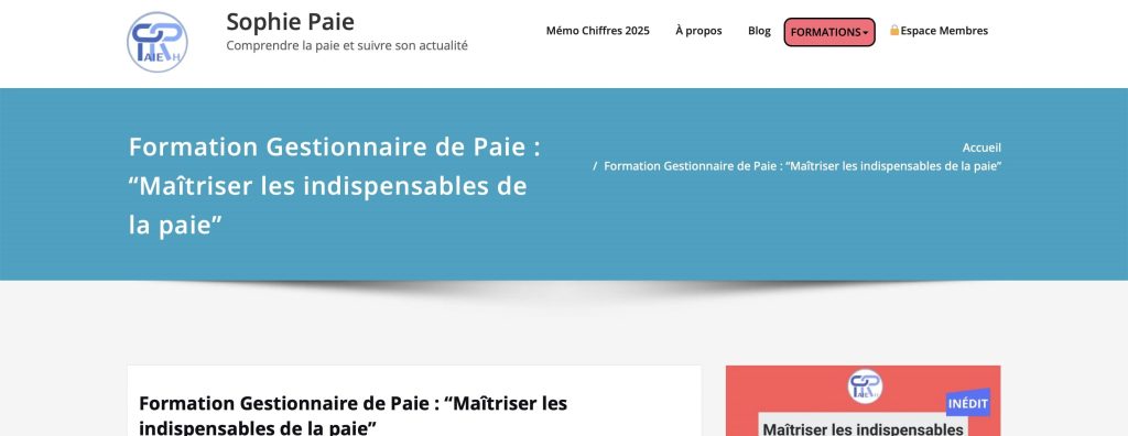 image de la formation à distance de gestionnaire de paie de Sophie Paie