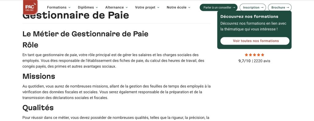 image de la formation gestionnaire de paie à distance de l'IPAC