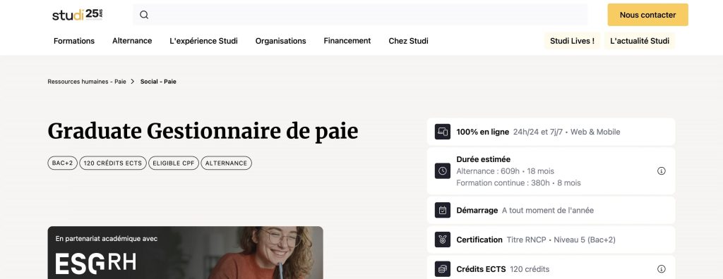 image de la formation gestionnaire de paie à distance de Studi