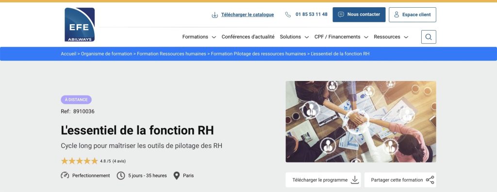 image de la formation RH de EFE