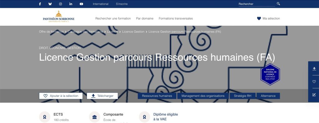 image de la formation rh en licence de La Sorbonne