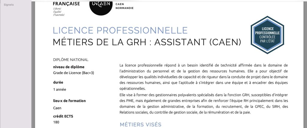 image de la licence RH de l'université de Caen