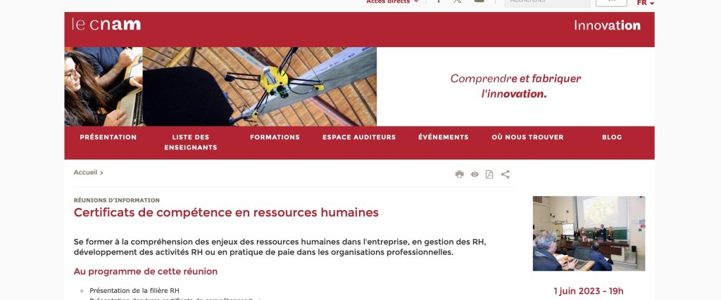 image de la formation rh reconversion du CNAM