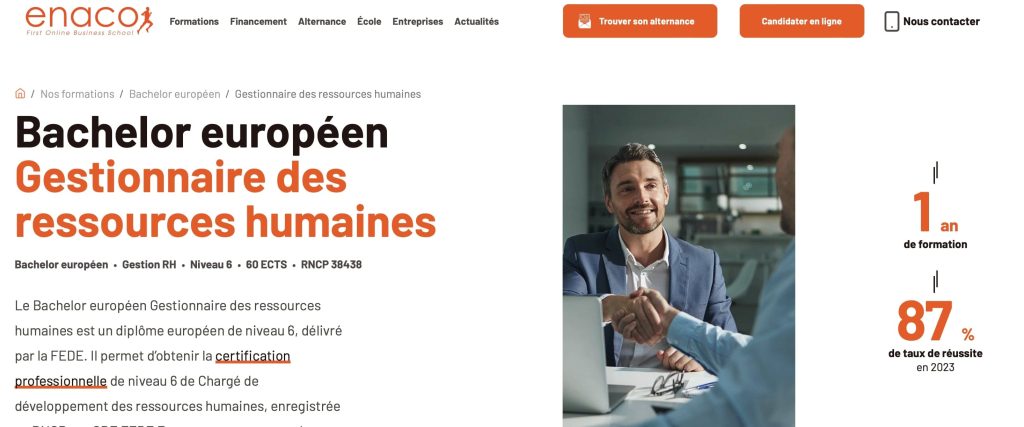 image de la formation rh en reconversion de enaco