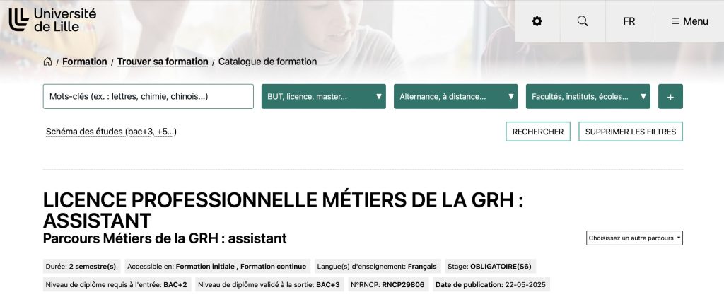 image de la licence RH de l'univesité de Lille