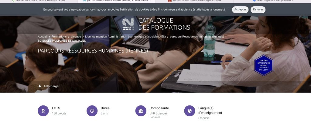 image de la licence RH en alternance de Rennes