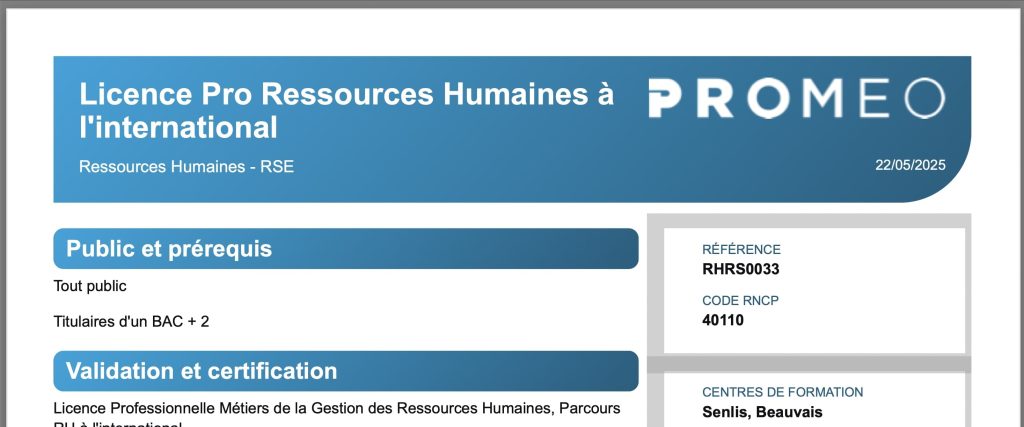 image de la licence RH en alternance de Promeo Senlis