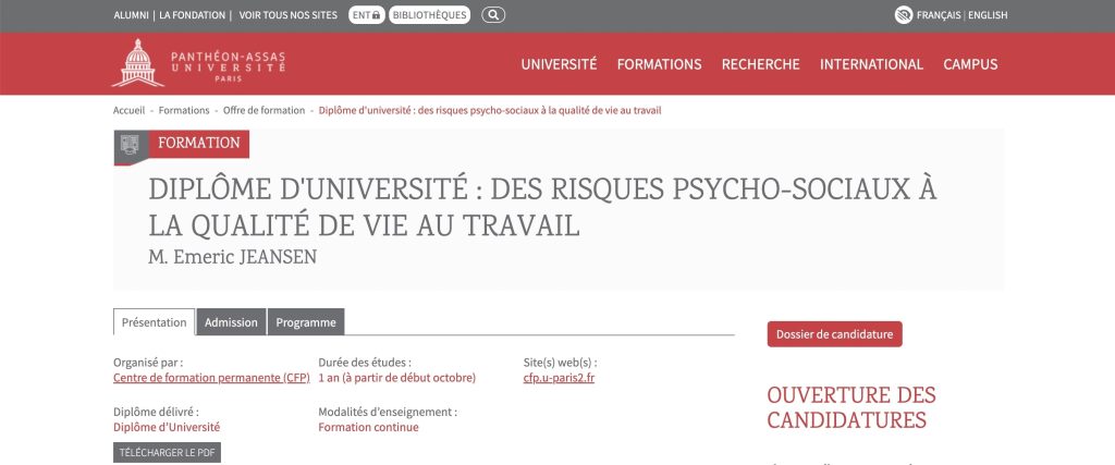 image de la formation QVT de Paris Assas