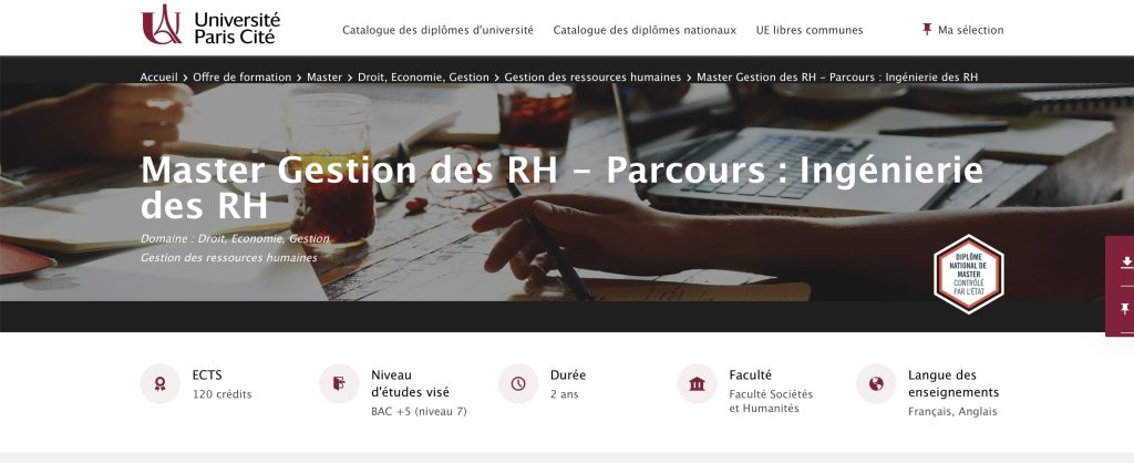 formation juriste Paris Cité