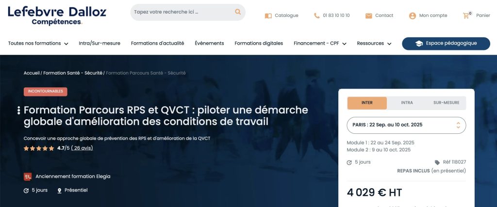image de la formation QVT de Lefebvre Dalloz