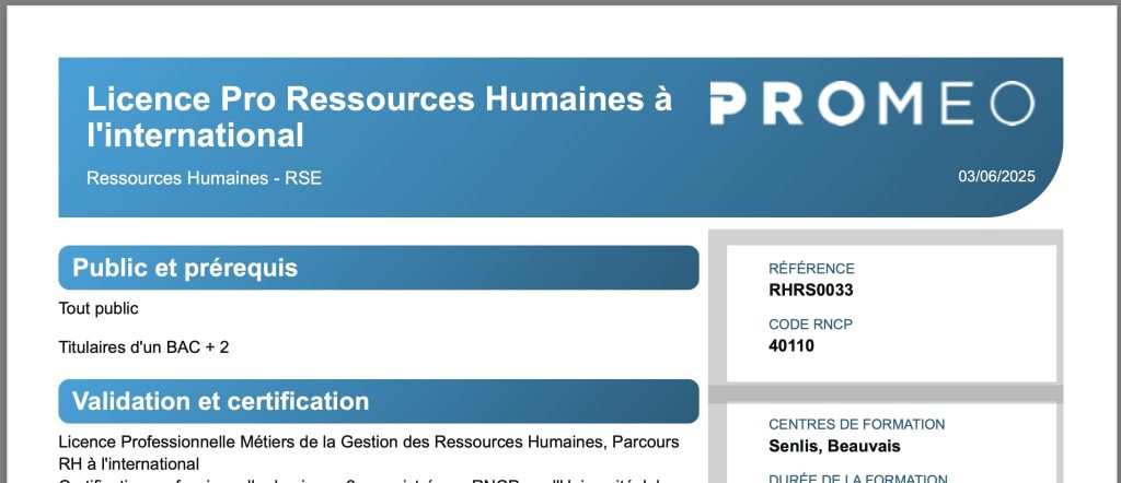 image de la formation rh en alternance de Promeo