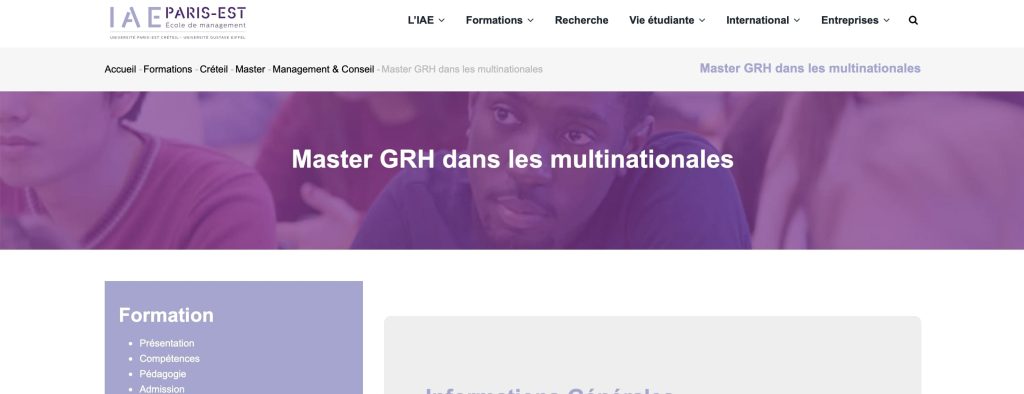 formation pour devenir RH de l'IAE paris est