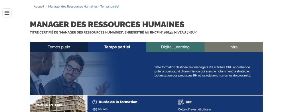 formation pour devenir RH d'IGS RH