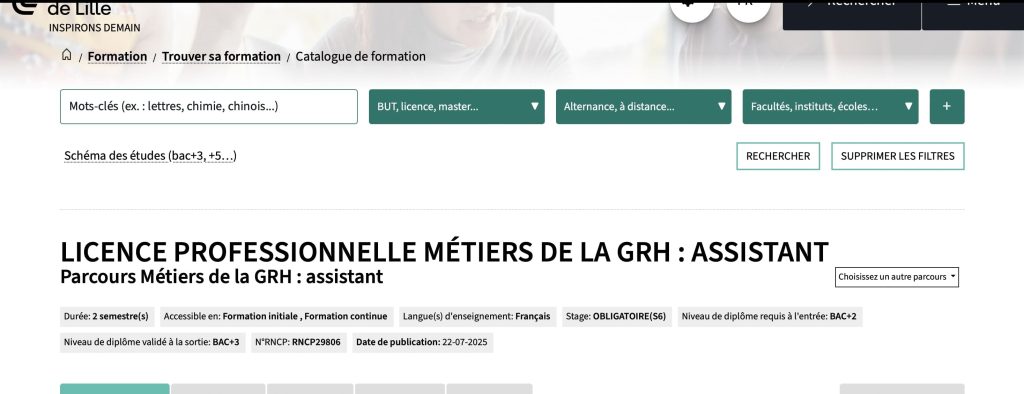 Formation pour devenir RH à Lille