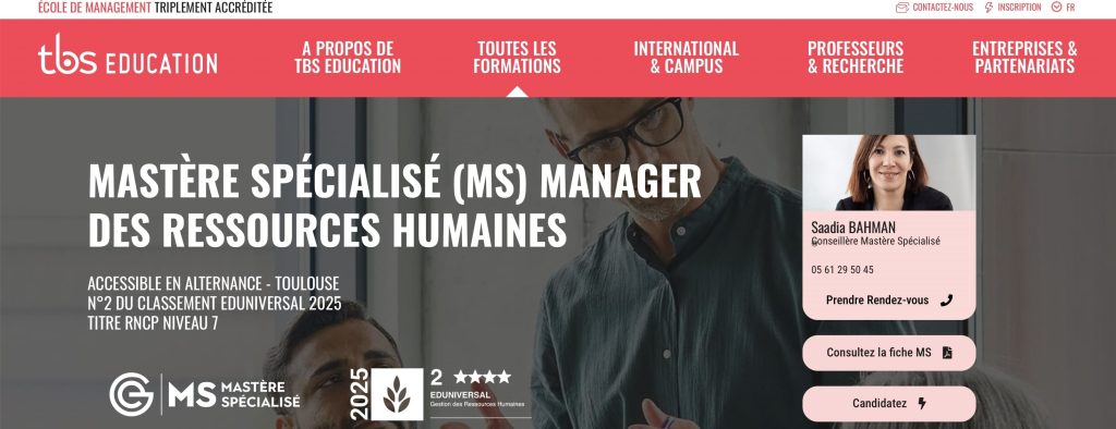 formation pour devenir RH de TBS