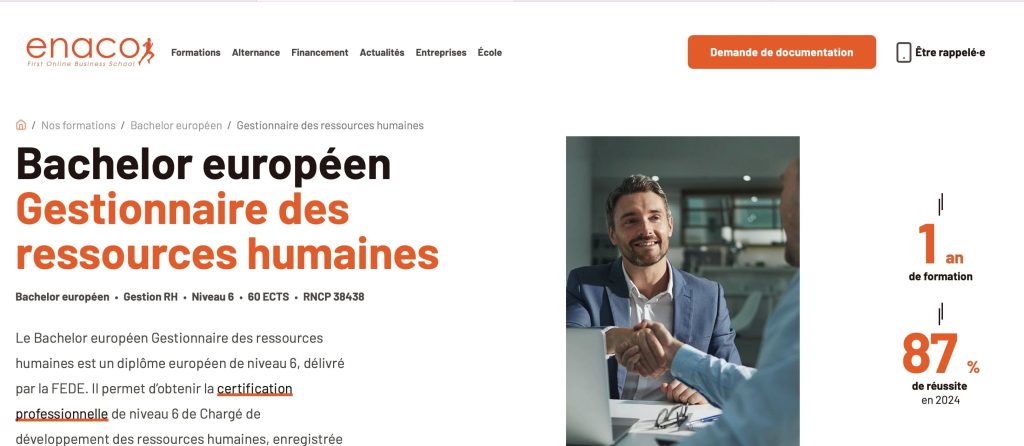 formation rh certifiante d'enaco + pack IA