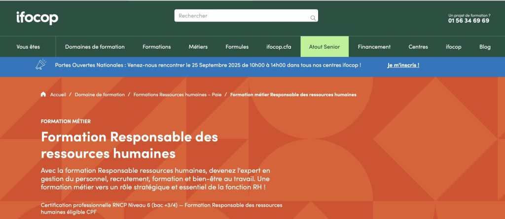 formation rh certifiante de l'IFOCOP