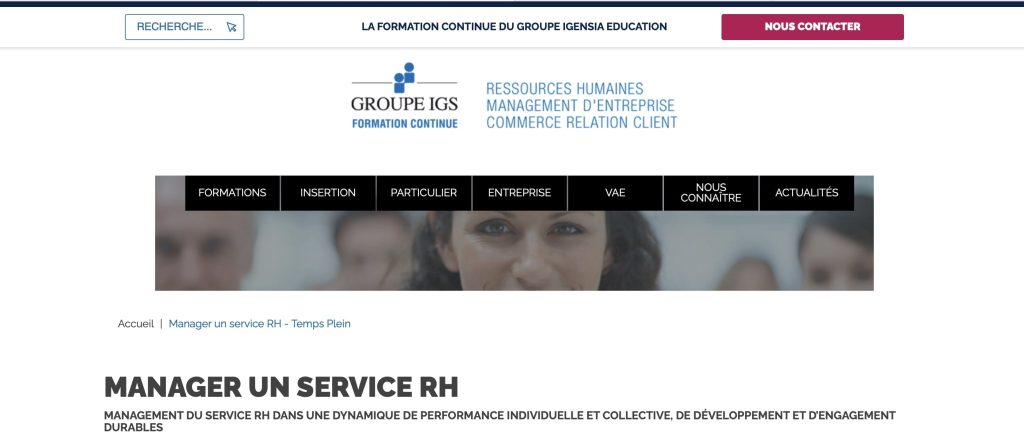 formation rh certifiante d'IGS