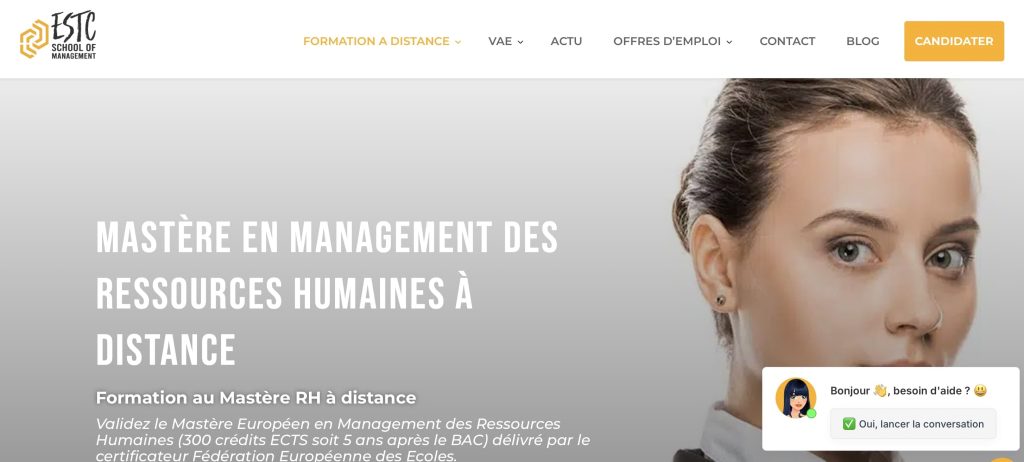 Master RH à distance d'ESTC