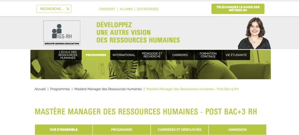 Formation pour devenir DRH d'IGS