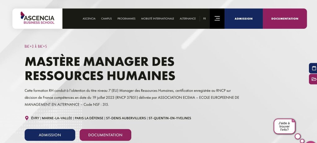 Formation pour devenir DRH d'Ascencia
