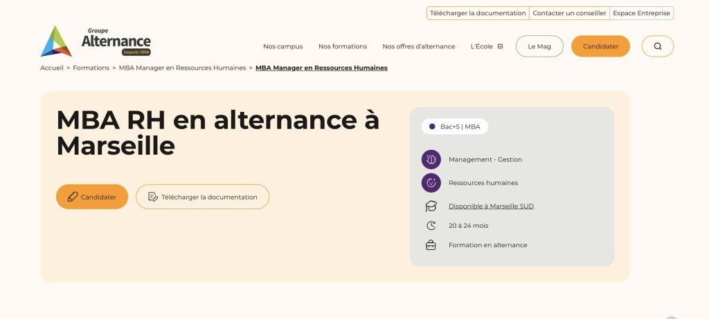 formation pour devenir DRH groupe alternance