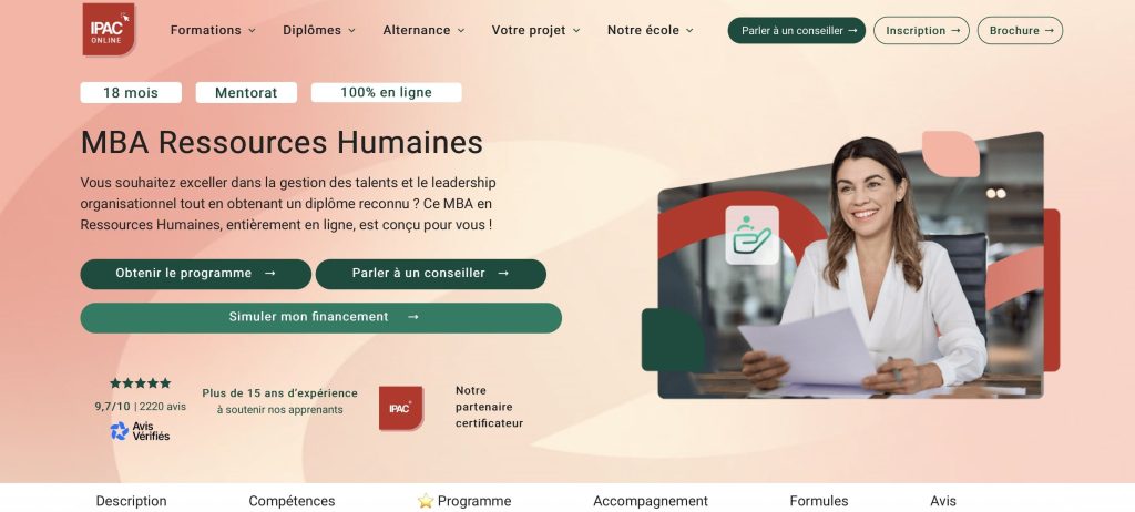 formation pour devenir DRH de l'IPAC