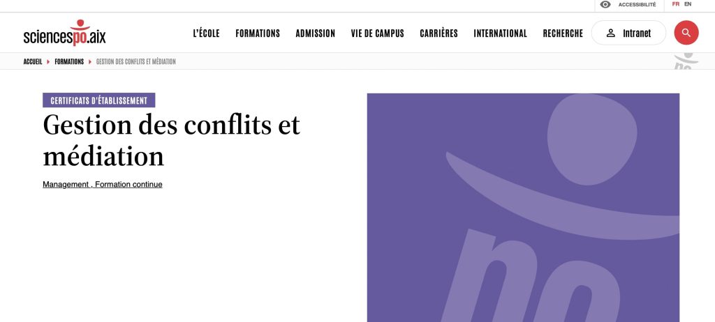 formation en gestion des conflits de science po Aix